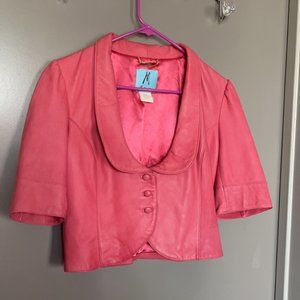Cropped Genuine Leather jacket